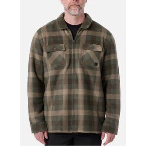 Voyager Men's XXL Green Plaid Sherpa-Lined Fleece Shirt Jacket JCK0209